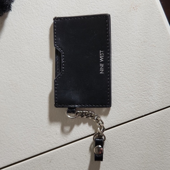 Nine West credit card keychain ID holder black silver - Picture 2 of 5
